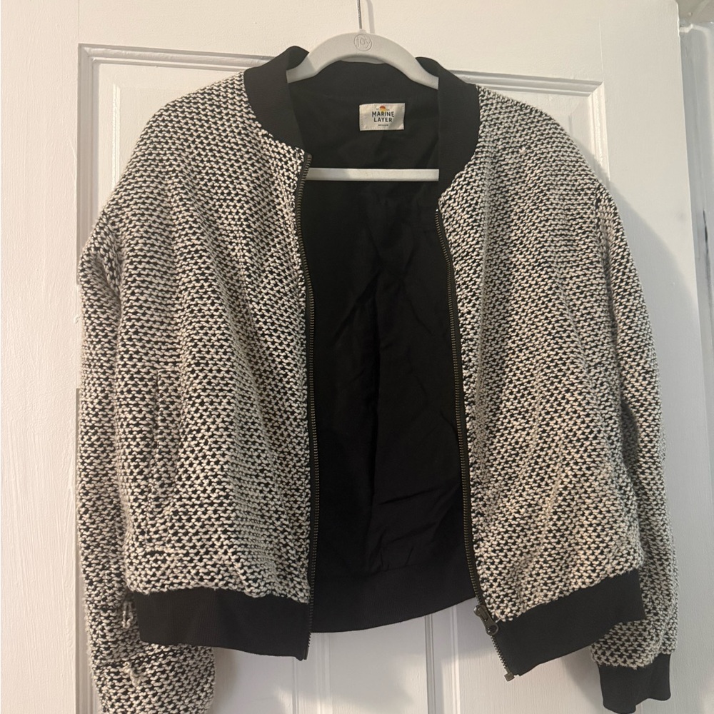 ANY OFFER - Marine Layer Black and White Bomber Jacket